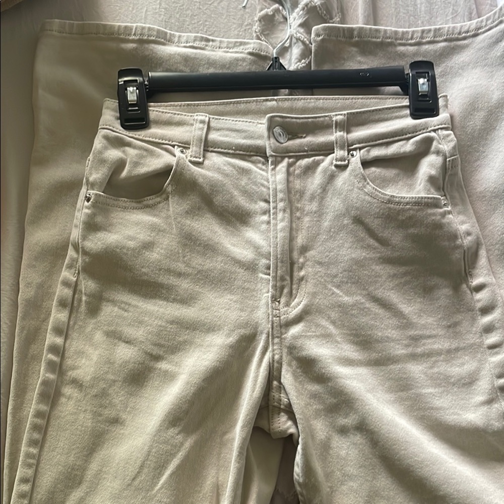 Women's DIVIDED WIDE LEG STRETCH Beige Jeans